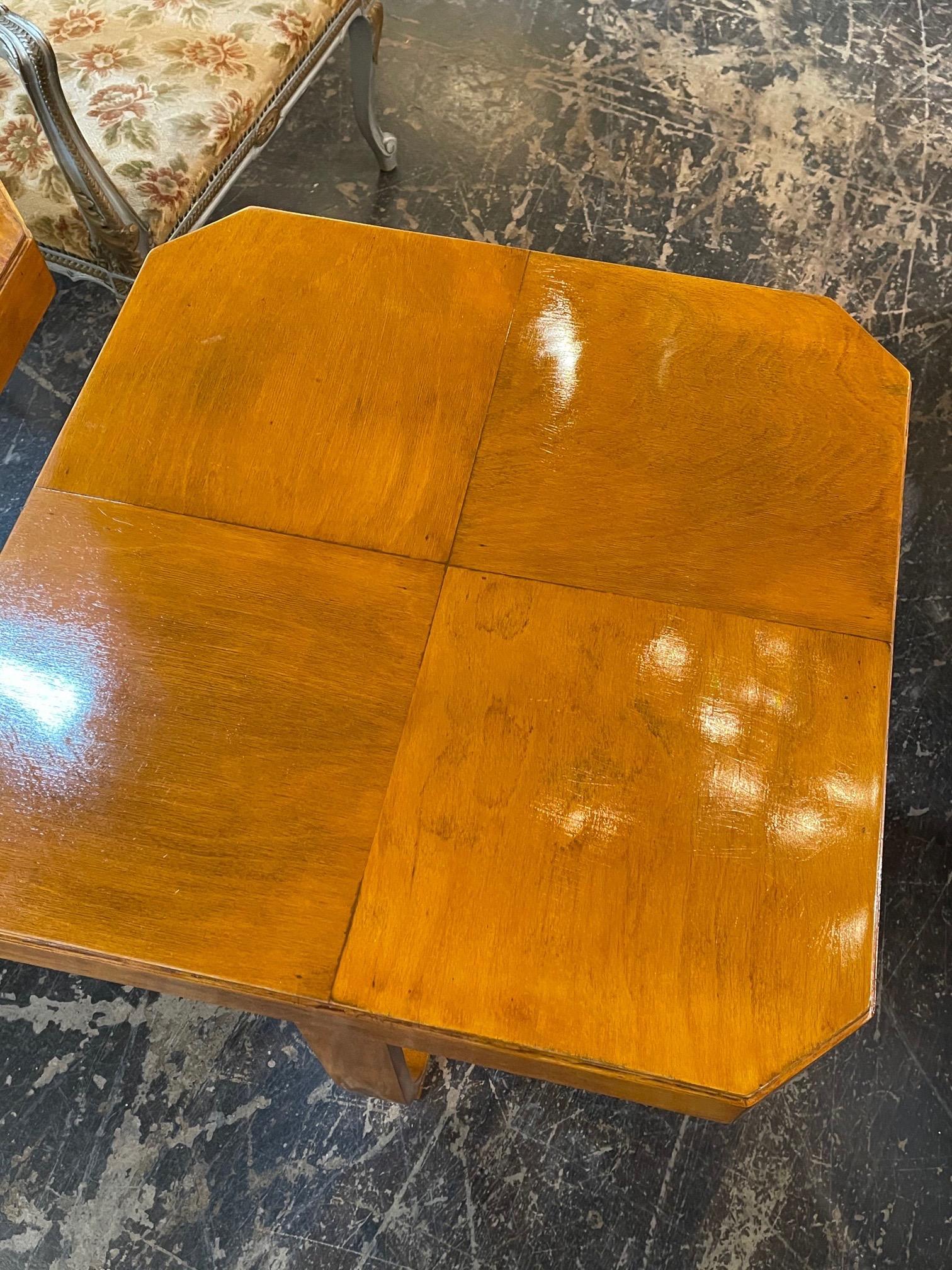 Midcentury French Art Deco Alderwood Side Tables In Good Condition In Dallas, TX