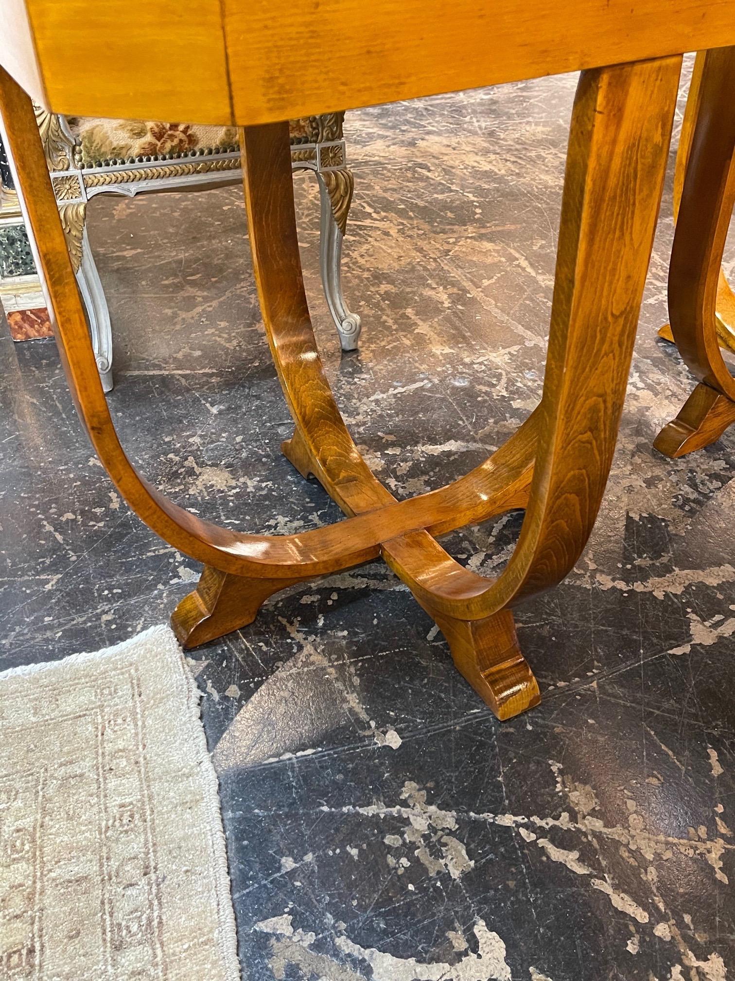 Wood Midcentury French Art Deco Alderwood Side Tables
