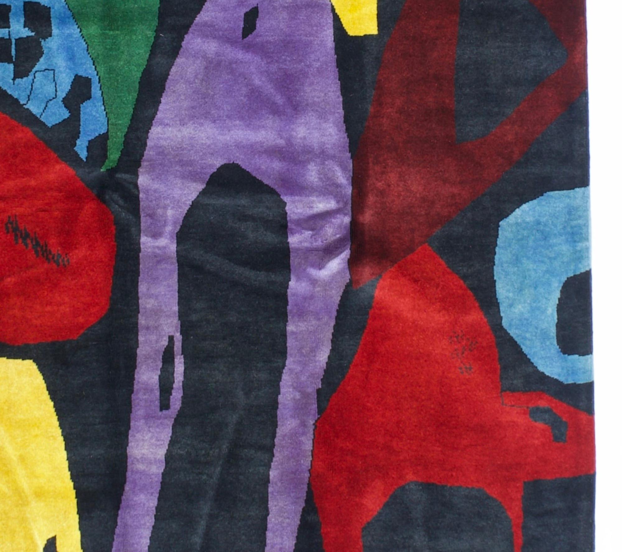 Tappeto in lana artistica francese di metà secolo 5'8