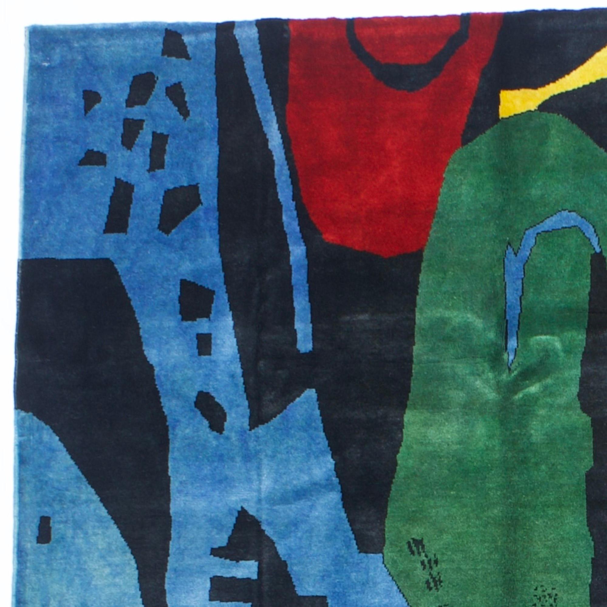XX secolo Tappeto in lana artistica francese di metà secolo 5'8