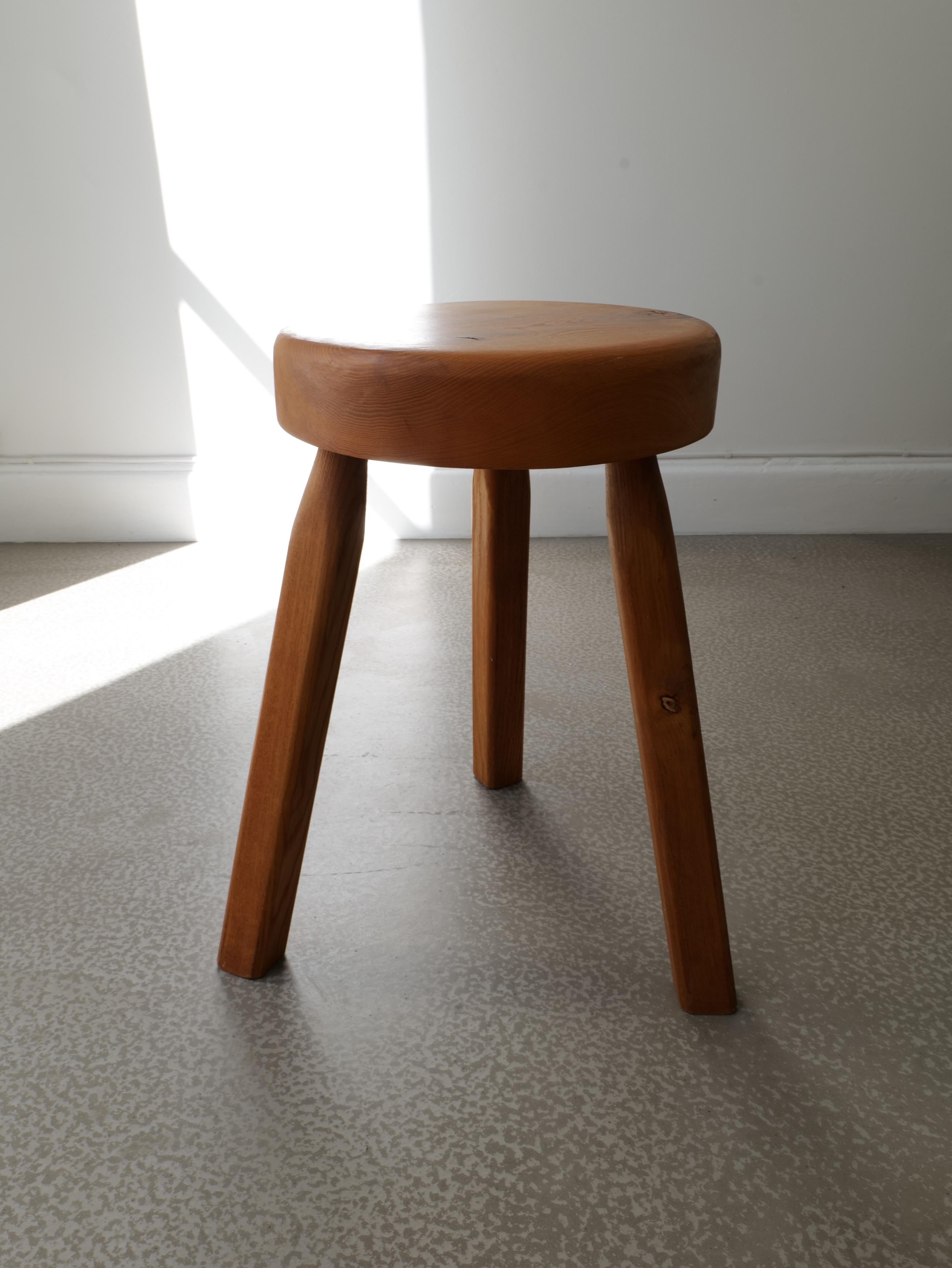 Mid-century French Ash Stool  In Good Condition In Stockholm, SE