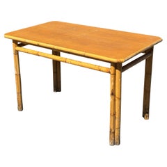 Mid-Century French Bamboo Dining Table (Set of 6)