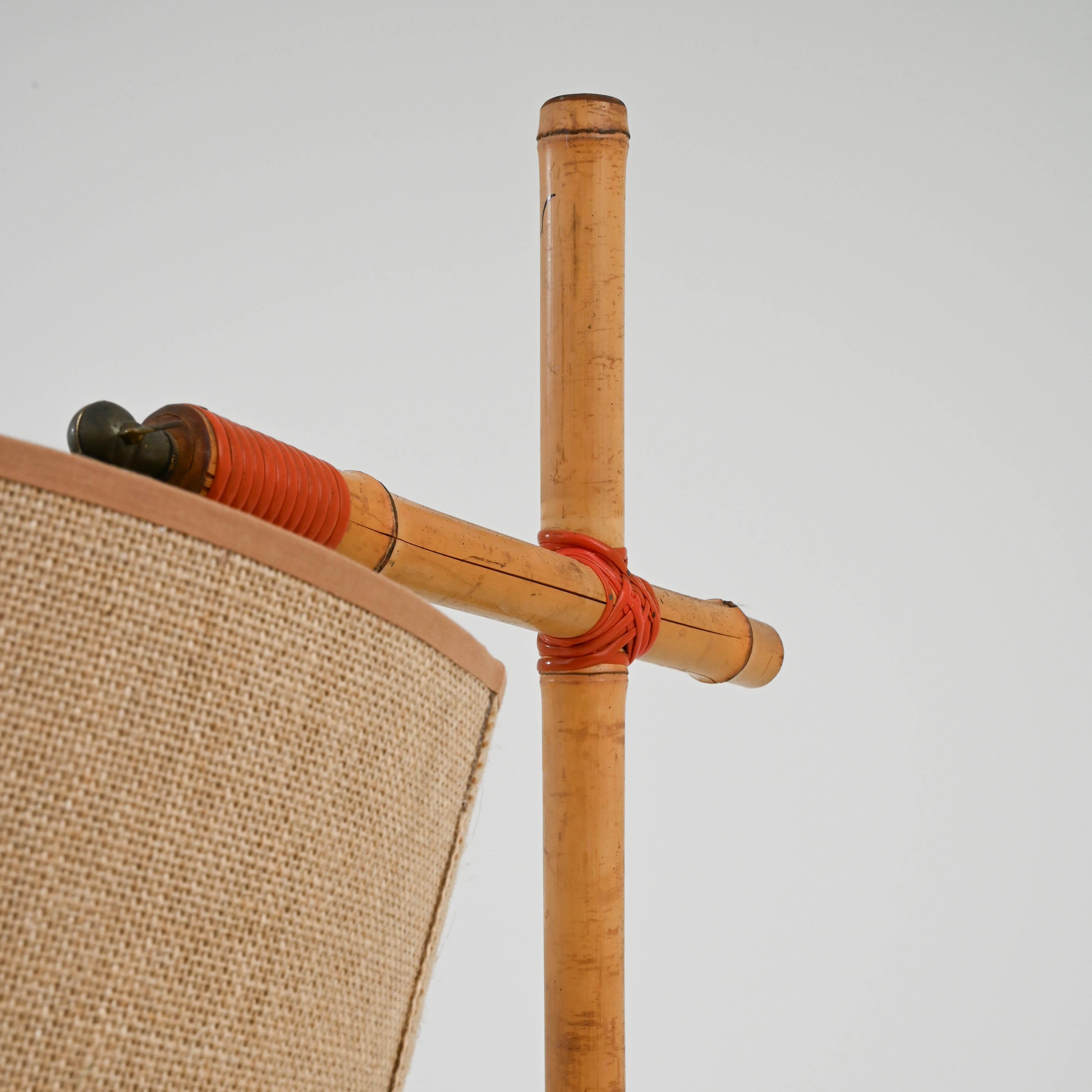 Mid-Century French Bamboo Floor Lamp For Sale 7