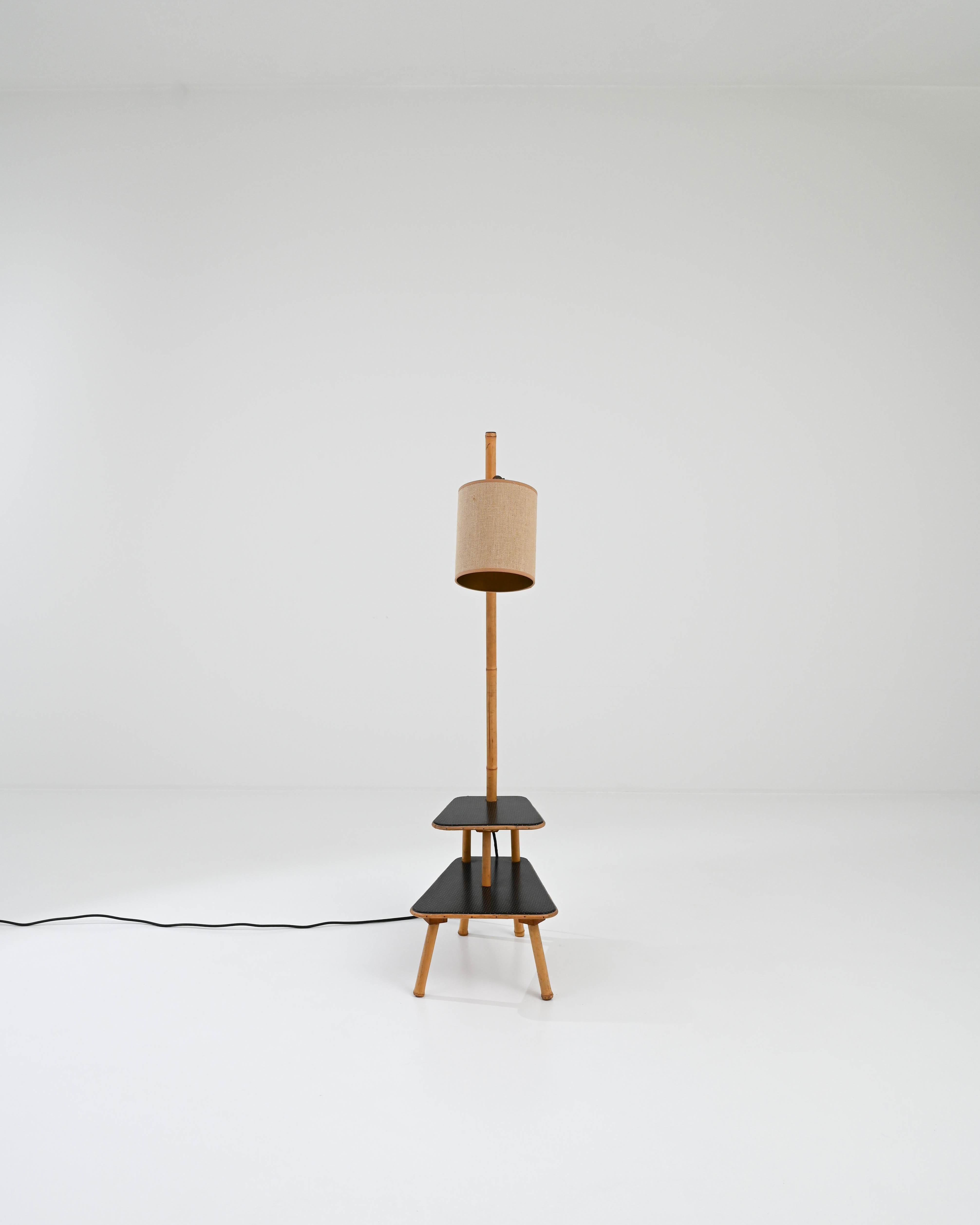 20th Century Mid-Century French Bamboo Floor Lamp For Sale