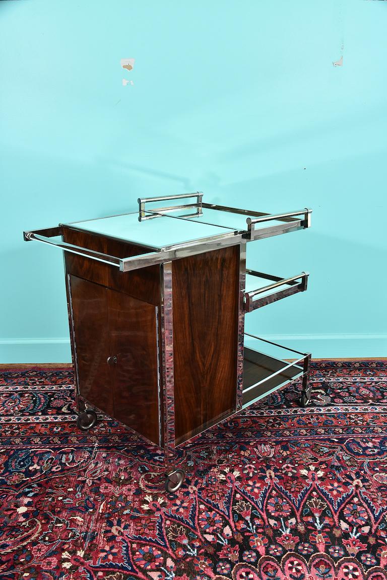 Art Deco Midcentury French Bar Cart by Jacques Adnet