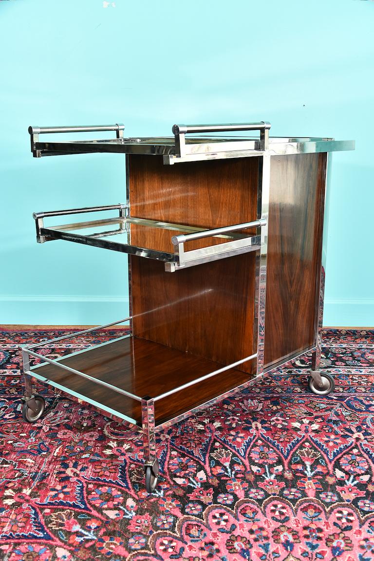 Midcentury French Bar Cart by Jacques Adnet 1