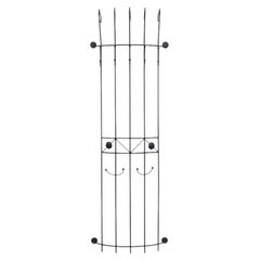 Mid-Century French Black Enameled Wire Wall Mount Coat Rack
