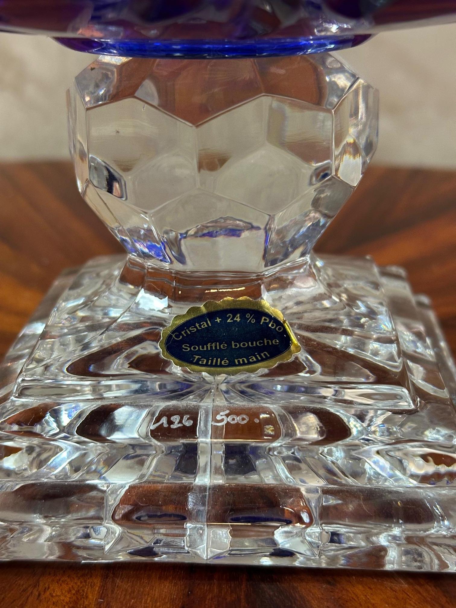 Mid-century French Blue Crystal Egg Champagne Cellar, 1950s 2