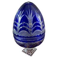 Mid-century French Blue Crystal Egg Champagne Cellar, 1950s