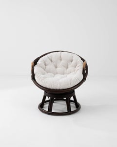 Mid-Century French Bouclé Cushioned Papasan Chair