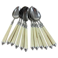 Cucharas de mesa Bouillet Bourdelle francesas de mediados de siglo, set de 12