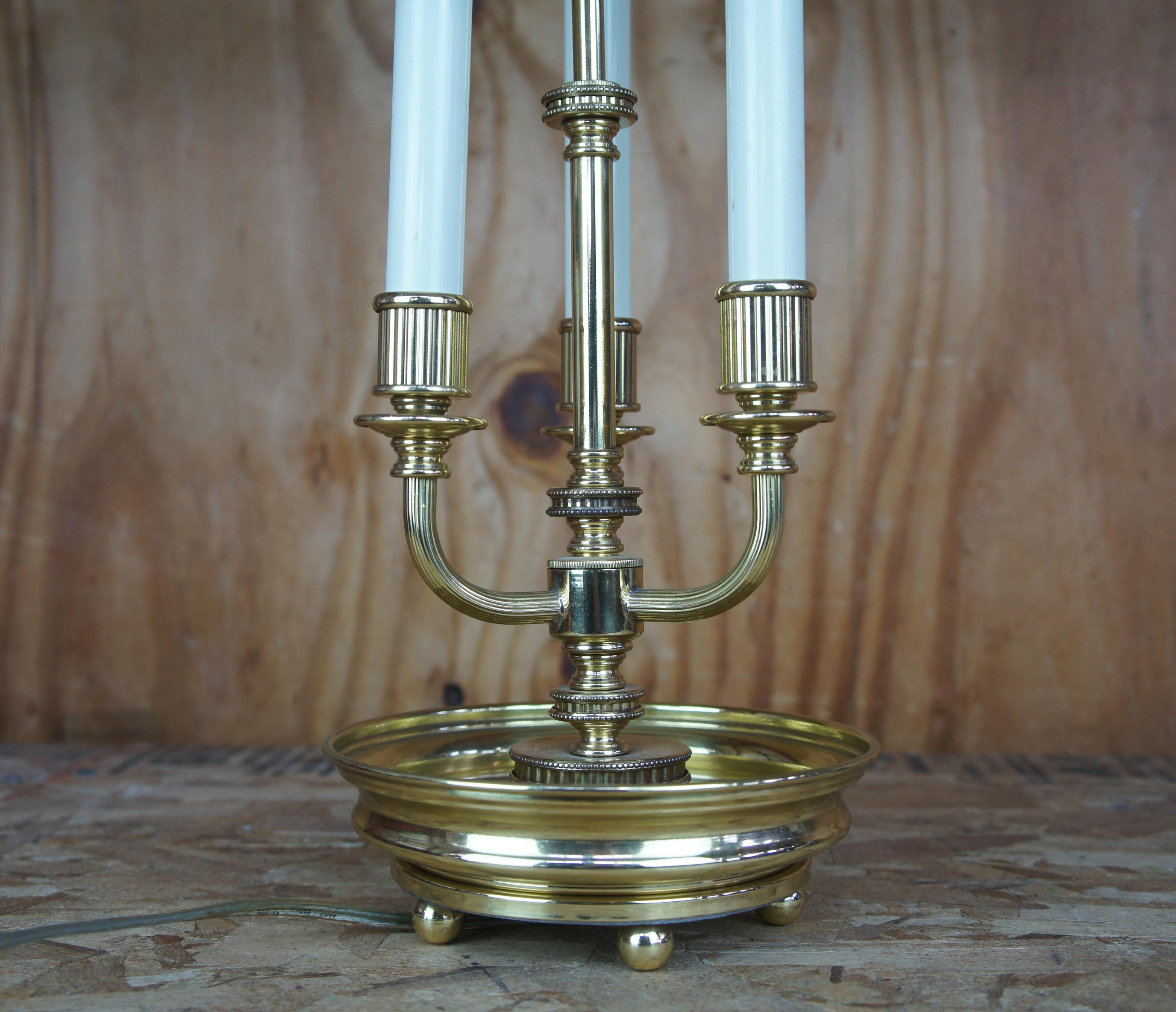 20th Century Mid Century French Bouillotte Adjustable Brass Candlestick Library Desk Lamp