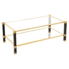 Mid-Century French Brass and Glass Coffee table by Pierre Vandel, c. 1970