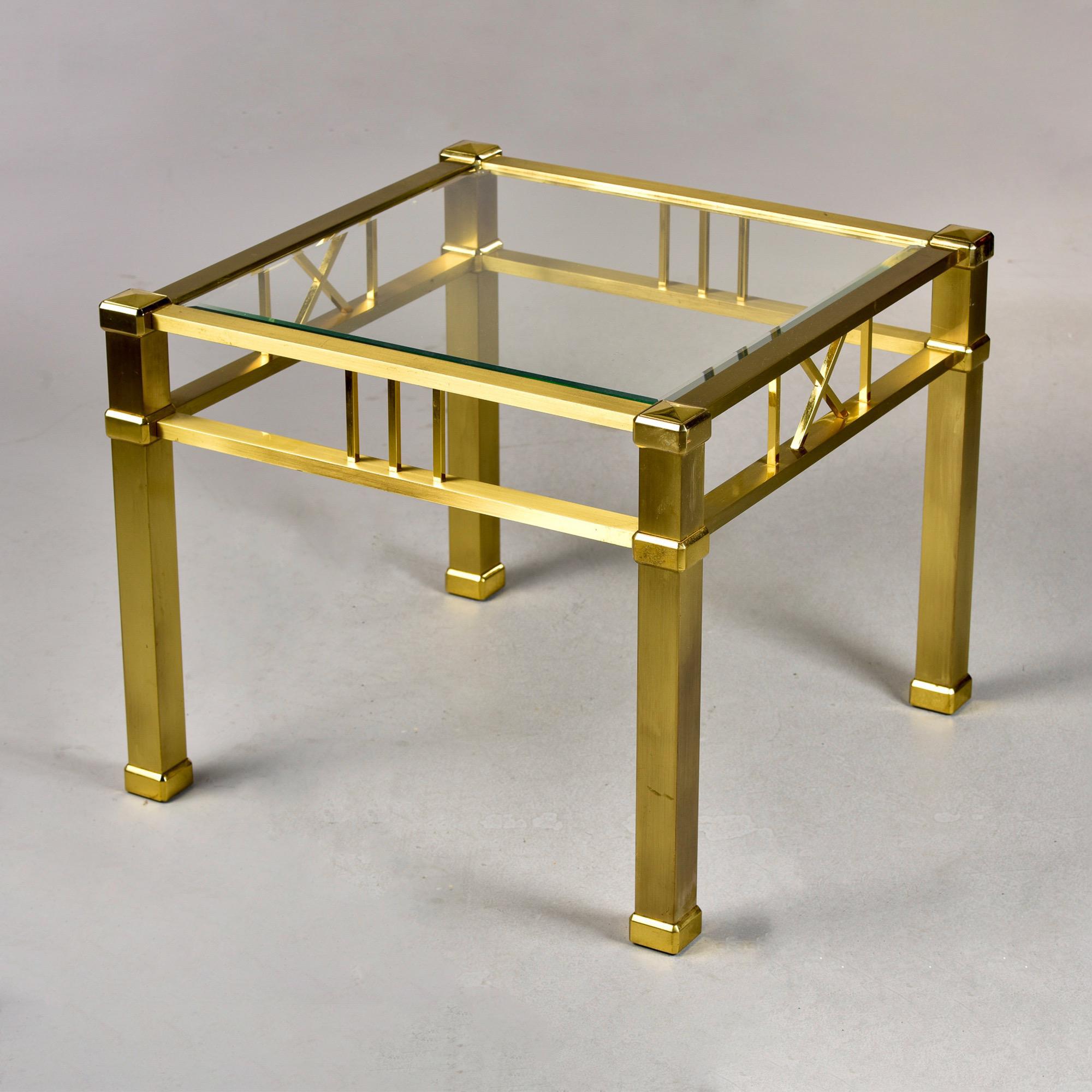 Mid-Century Modern Mid Century French Brass and Glass Side Table For Sale