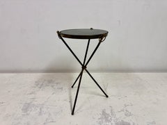 Mid-Century French Brass and Marble Guéridon Table