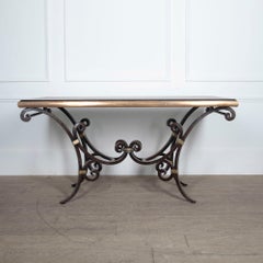 Mid-Century French Brass and Steel Table