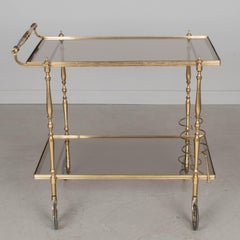 Chariot de bar en laiton du milieu du siècle