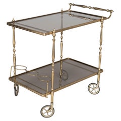 Französischer Messing-Barwagen aus der Mitte des Jahrhunderts