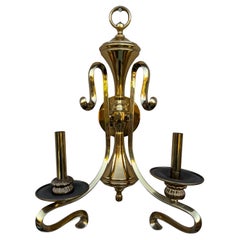 Mid-Century French Brass Double Arm Wall Sconce, Circa 1950s