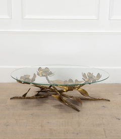 Mid-Century French Brass Flower Table