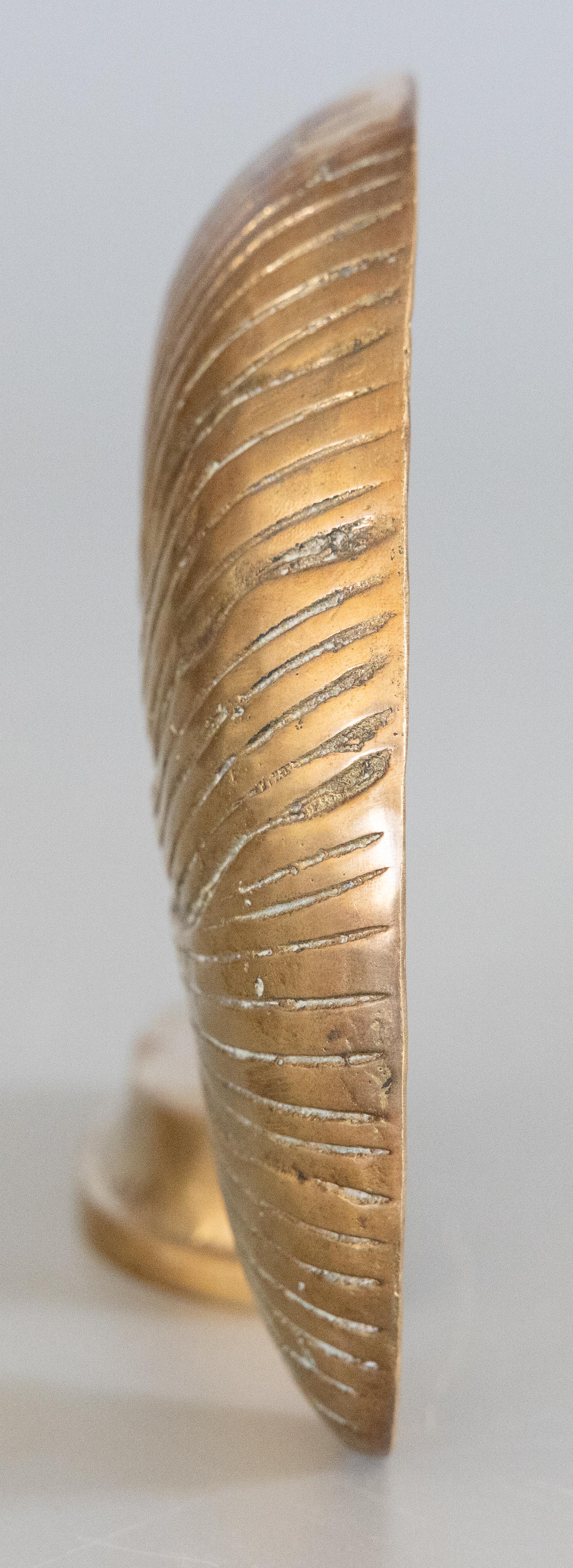 Mid Century Französisch Messing Nautilus Shell Paper Weight Buchstütze Objet d'art Decor (20. Jahrhundert) im Angebot