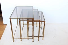 Midcentury French Brass Nesting Tables