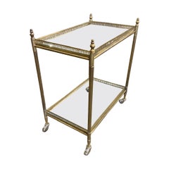 Mid Century French Brass Serving Cart