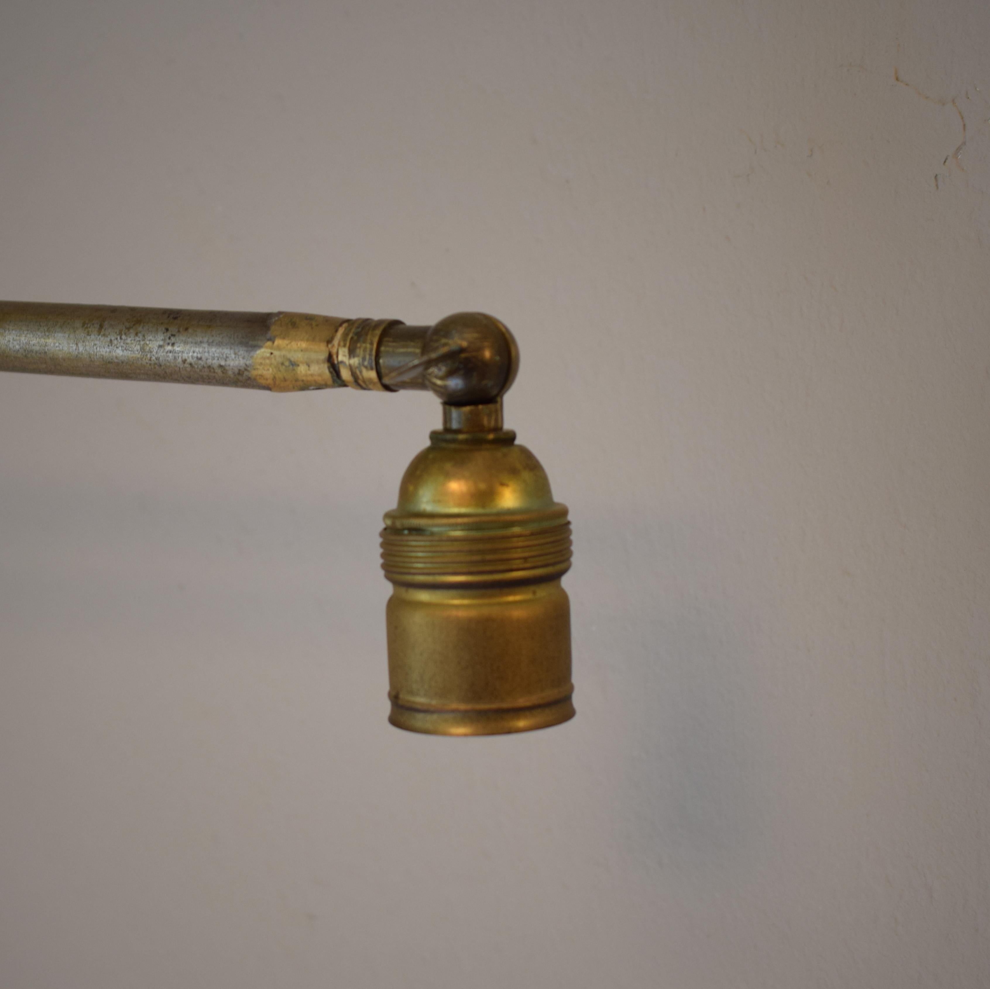 Mid Century French Brass Swing Arm Wall Lamp Light in the Style of Jean Prouvé 7