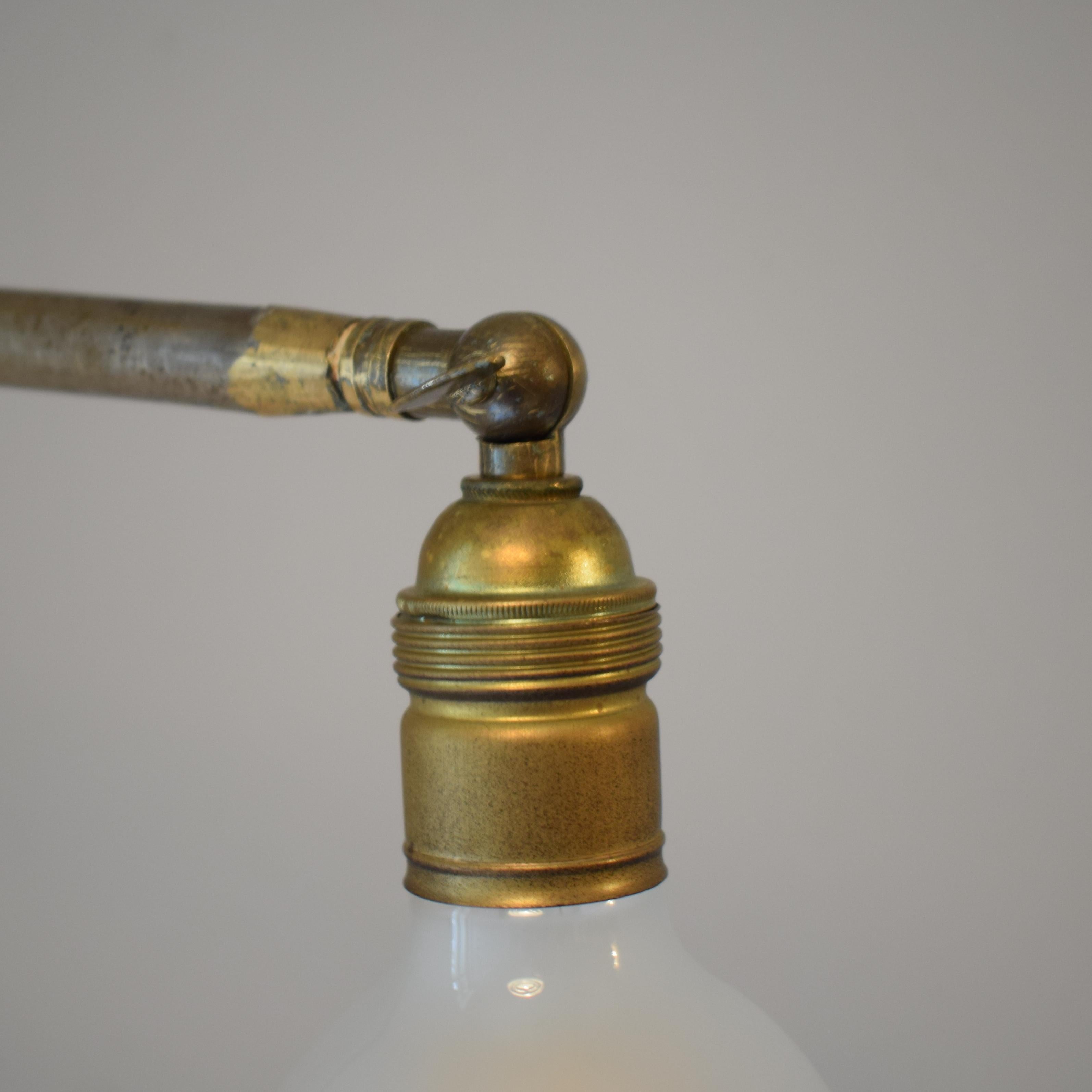 Mid Century French Brass Swing Arm Wall Lamp Light in the Style of Jean Prouvé 2