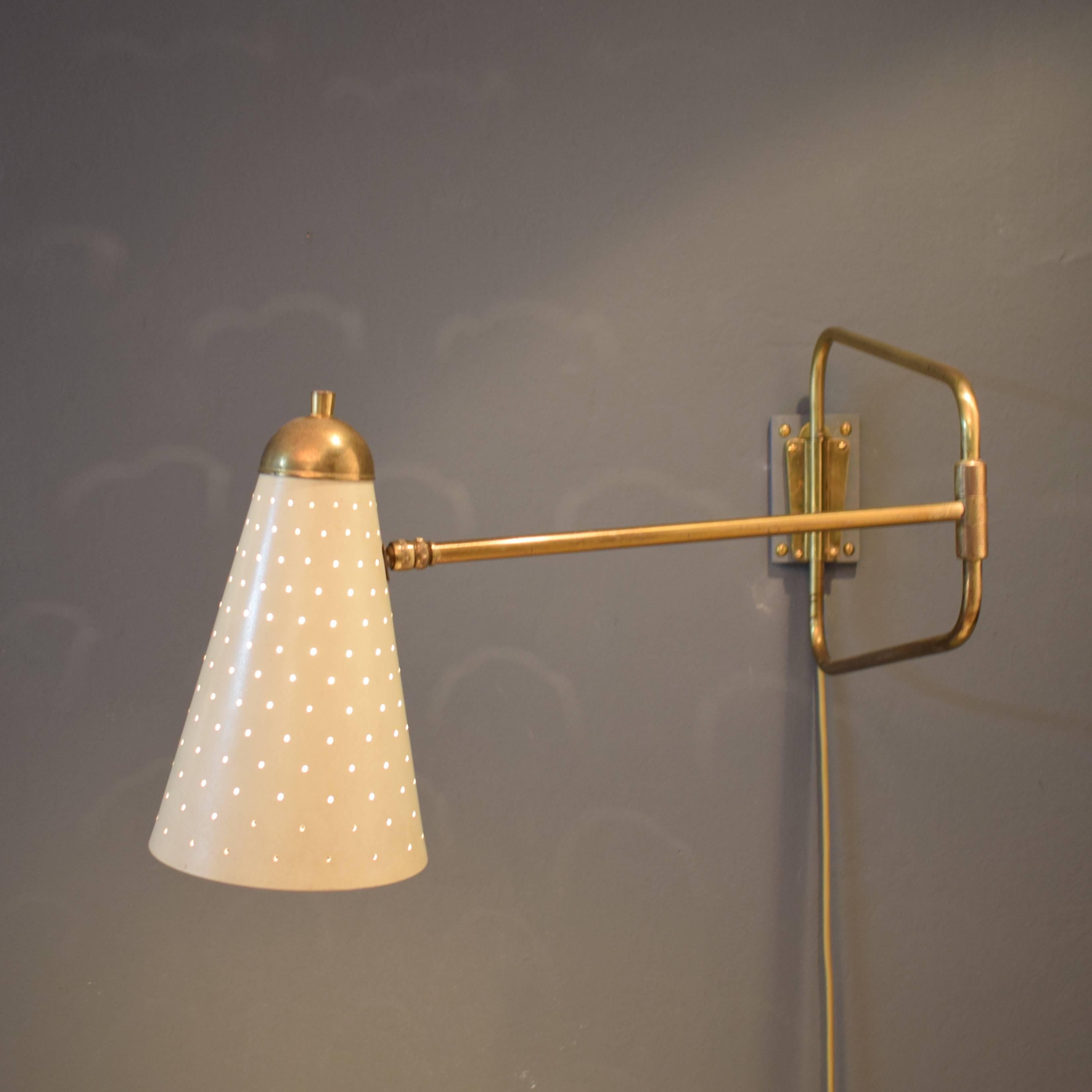 Mid-Century Modern Mid-Century French Brass Swing Wall Light/Scone by Jacques Biny, 1950s