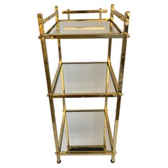 Mid-Century French Brass Three Tier Stand