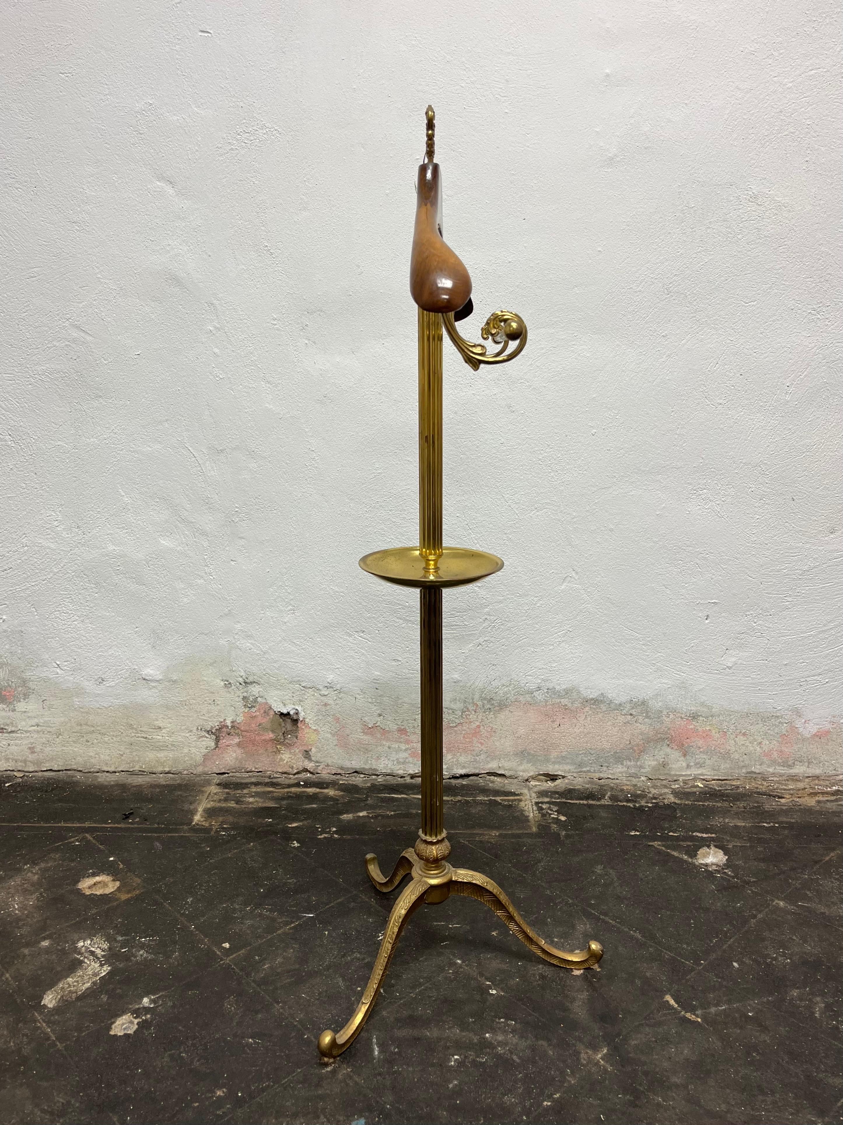 American Mid Century French Brass Valet Stand For Sale