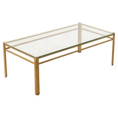 Retro Mid-Century French Bronze and Glass Quinet Coffee Table 