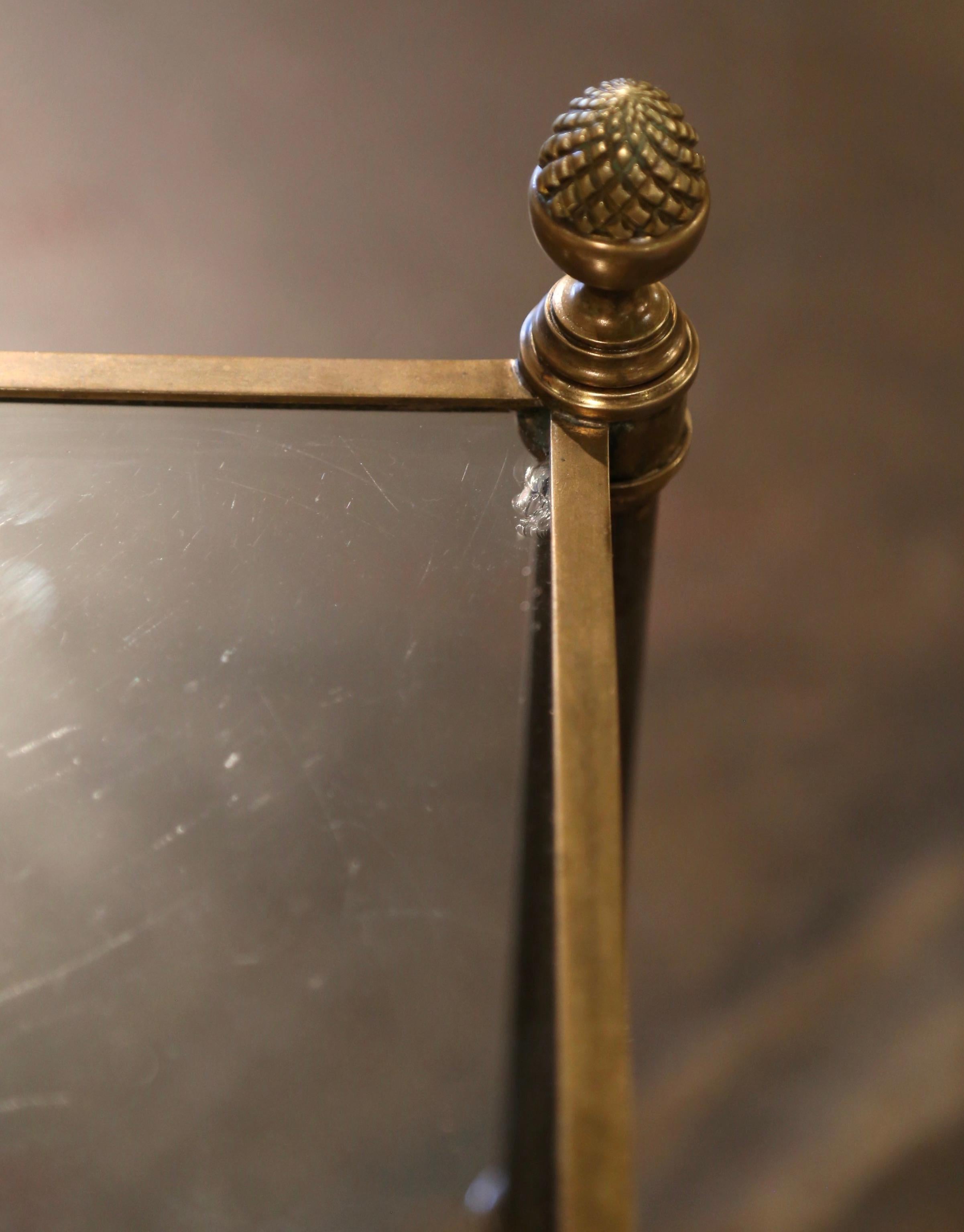 Mid-Century French Bronze and Leather Two-Tier Coffee Table from Maison Jansen 2