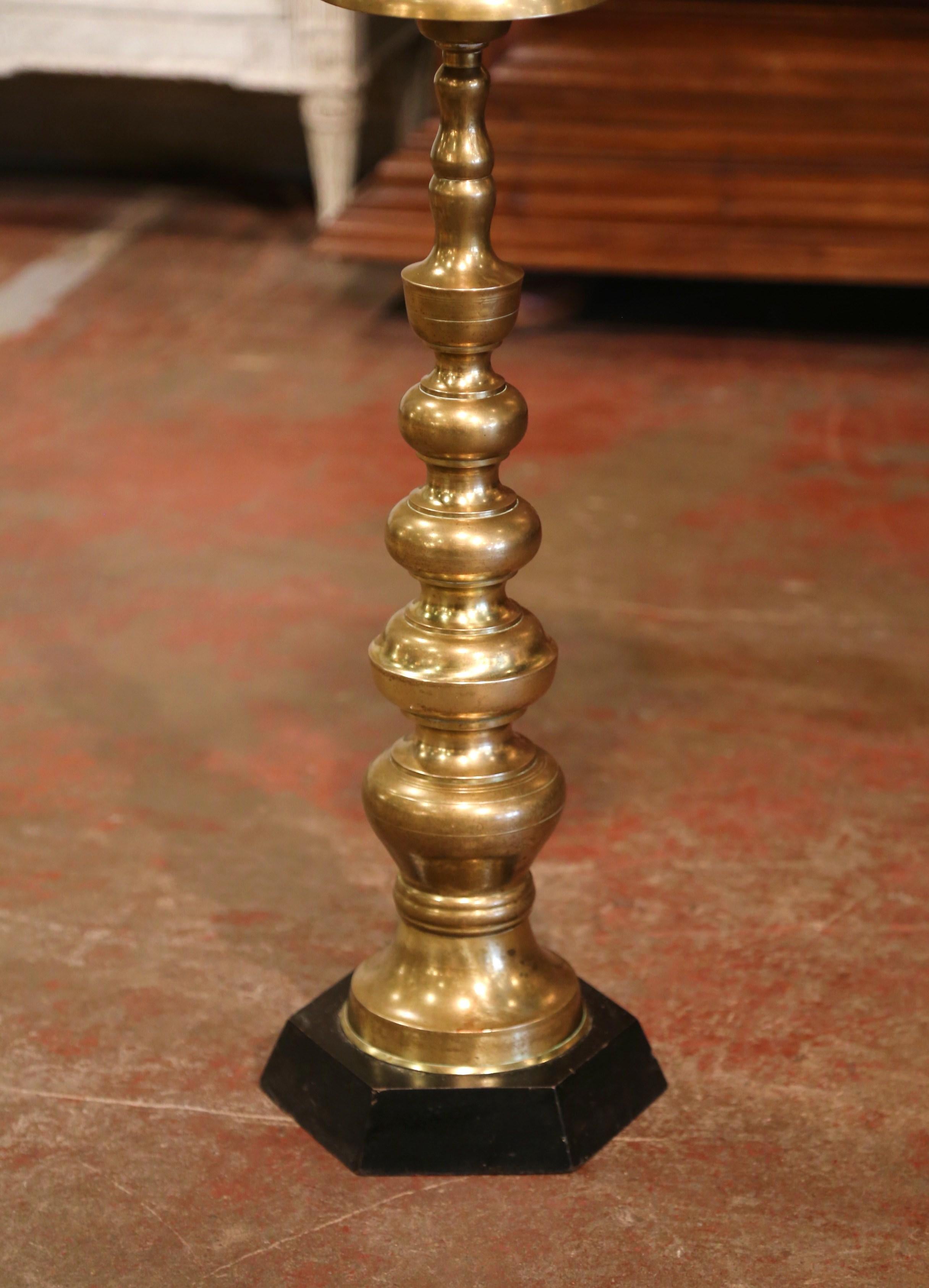 Gilt Mid-Century French Bronze Champagne Cooler on Pedestal and Wooden Stand