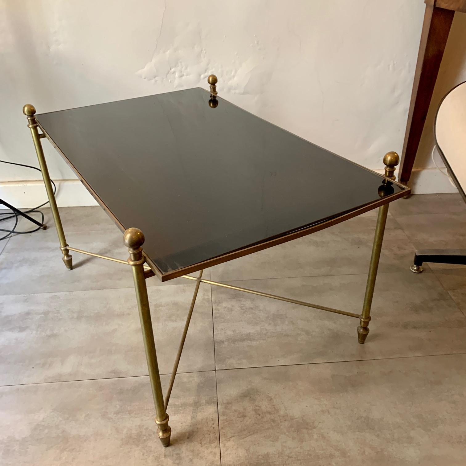 Midcentury French Bronze Coffee Table Jansen Style For Sale 5