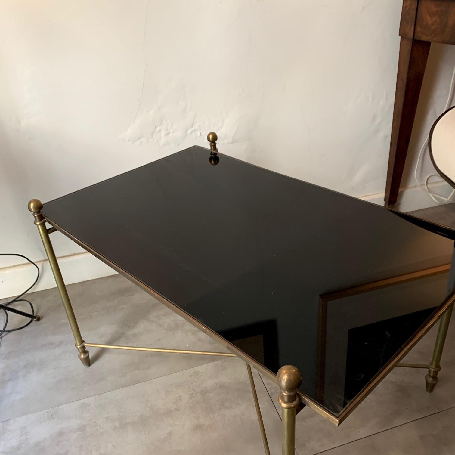 Midcentury French Bronze Coffee Table Jansen Style For Sale 7