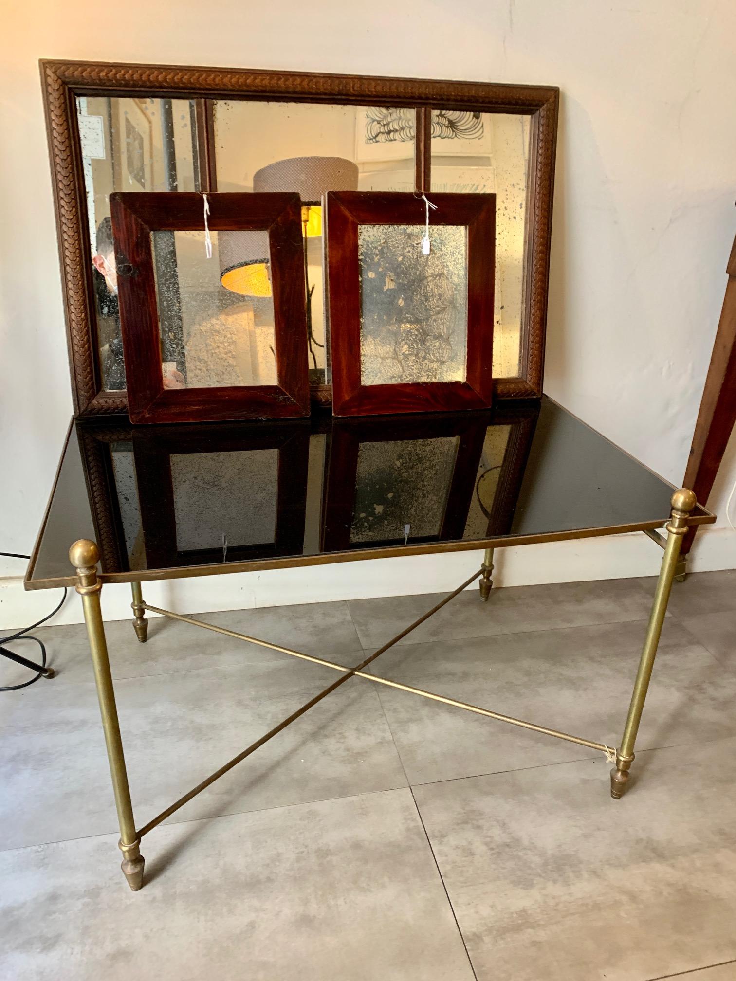 Midcentury French Bronze Coffee Table Jansen Style For Sale 1
