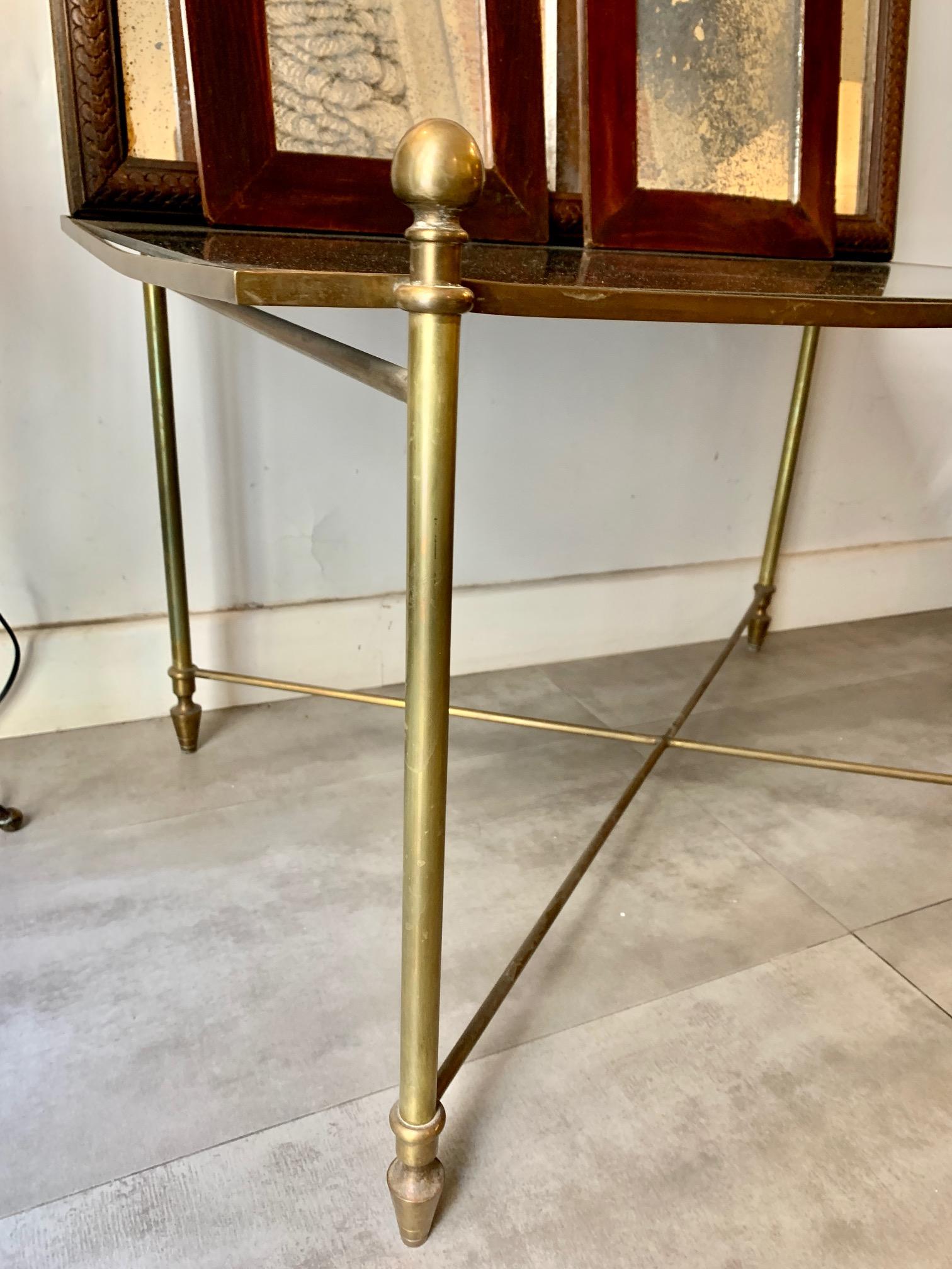 Midcentury French Bronze Coffee Table Jansen Style For Sale 2