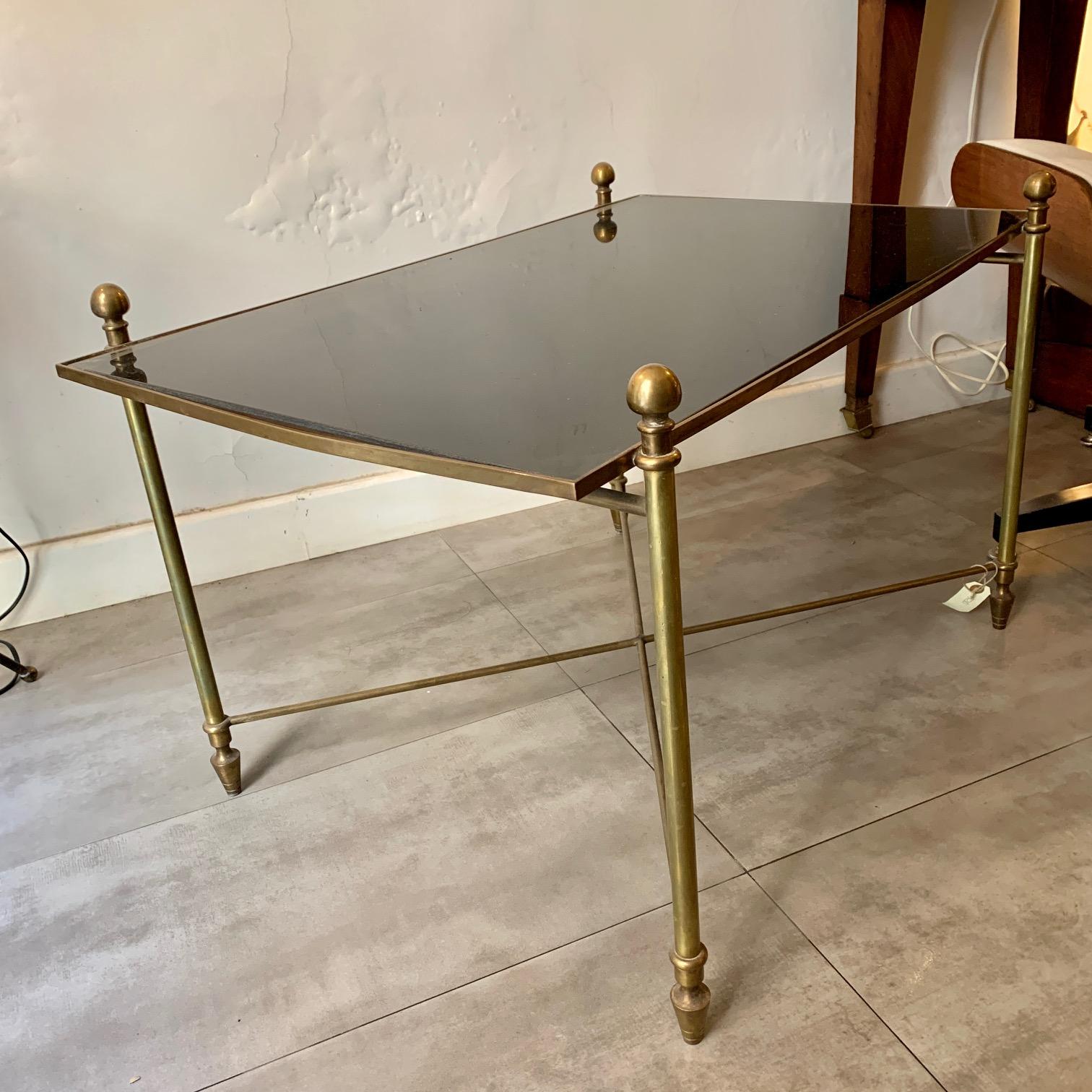 Midcentury French Bronze Coffee Table Jansen Style For Sale 4