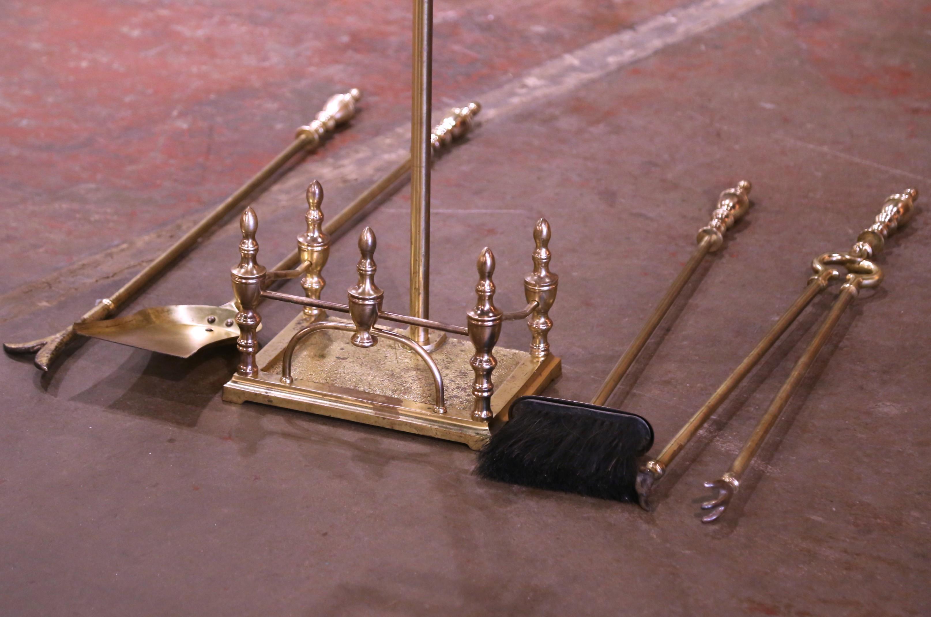 Ensemble d'outils « Serviteur » de cinq pièces en bronze français du milieu du siècle dernier Excellent état - En vente à Dallas, TX
