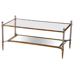 Mid-Century French Bronze Two-Tier Coffee Table from Maison Jansen