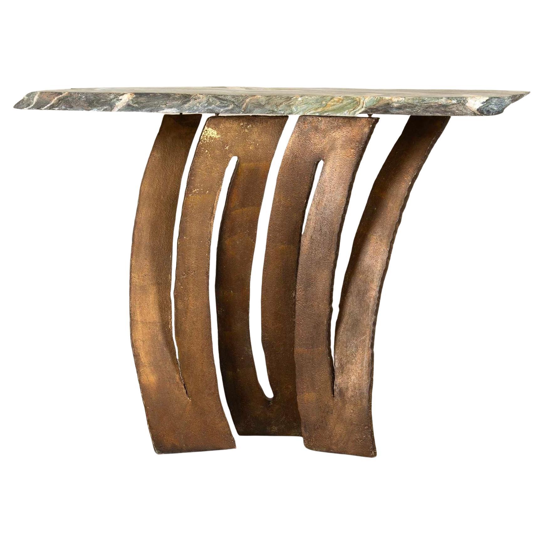 Mid-Century French Brutalist Console Table by Maurice Barilone For Sale