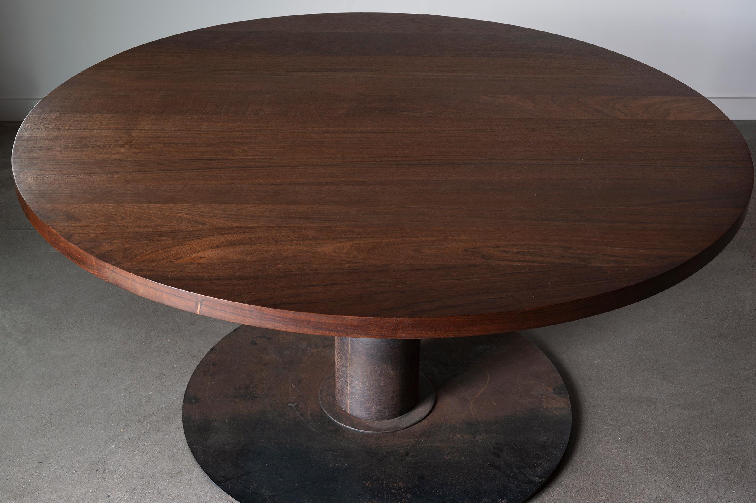 Iron Mid Century French Brutalist Dining Table For Sale