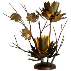 Mid Century French Brutalist Flower Lamp