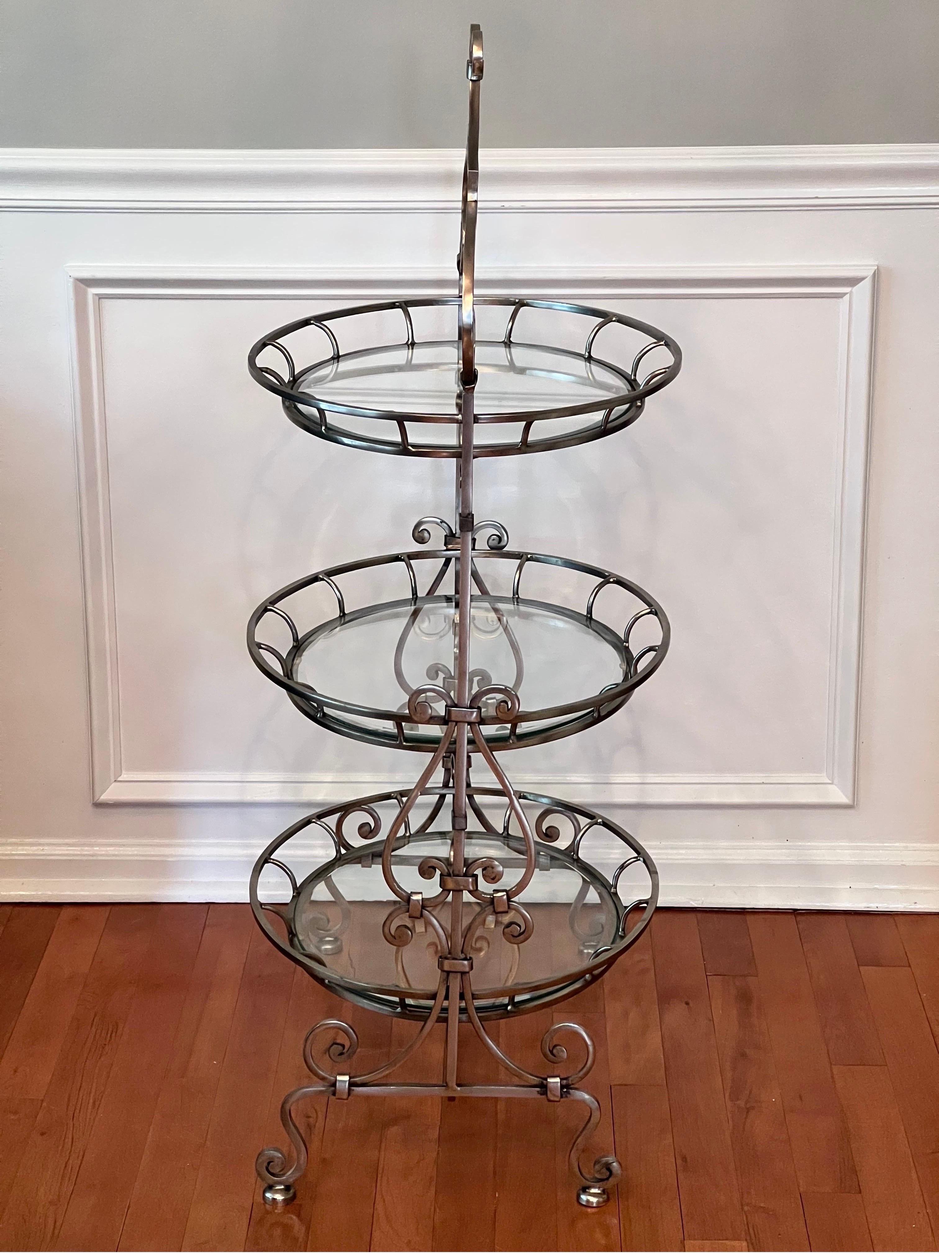 Baroque Mid Century French Iron Patisserie Stand