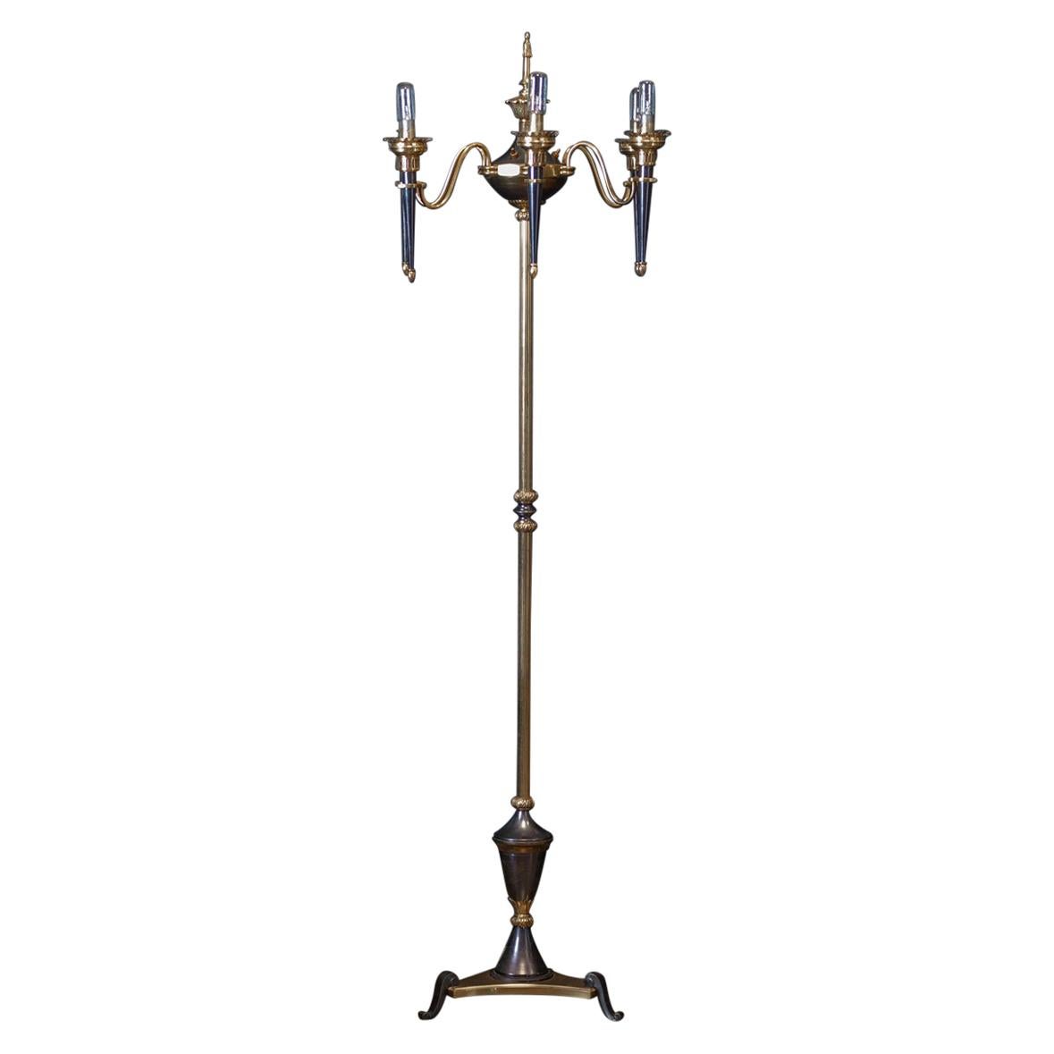 Mid Century French candleabra Floor Lamp For Sale