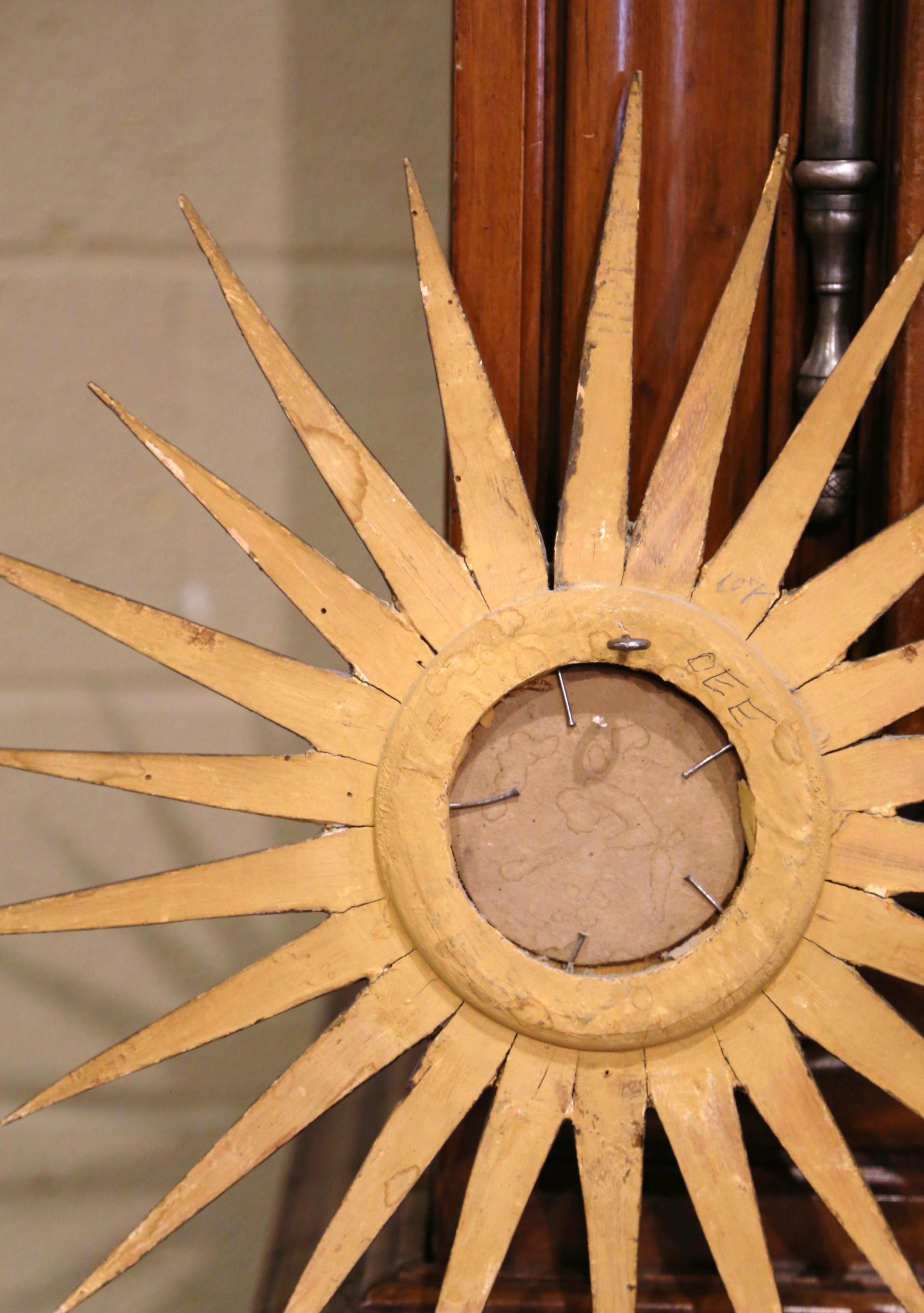 Mid-Century French Carved Giltwood Sunburst Wall Mirror from Versailles 5