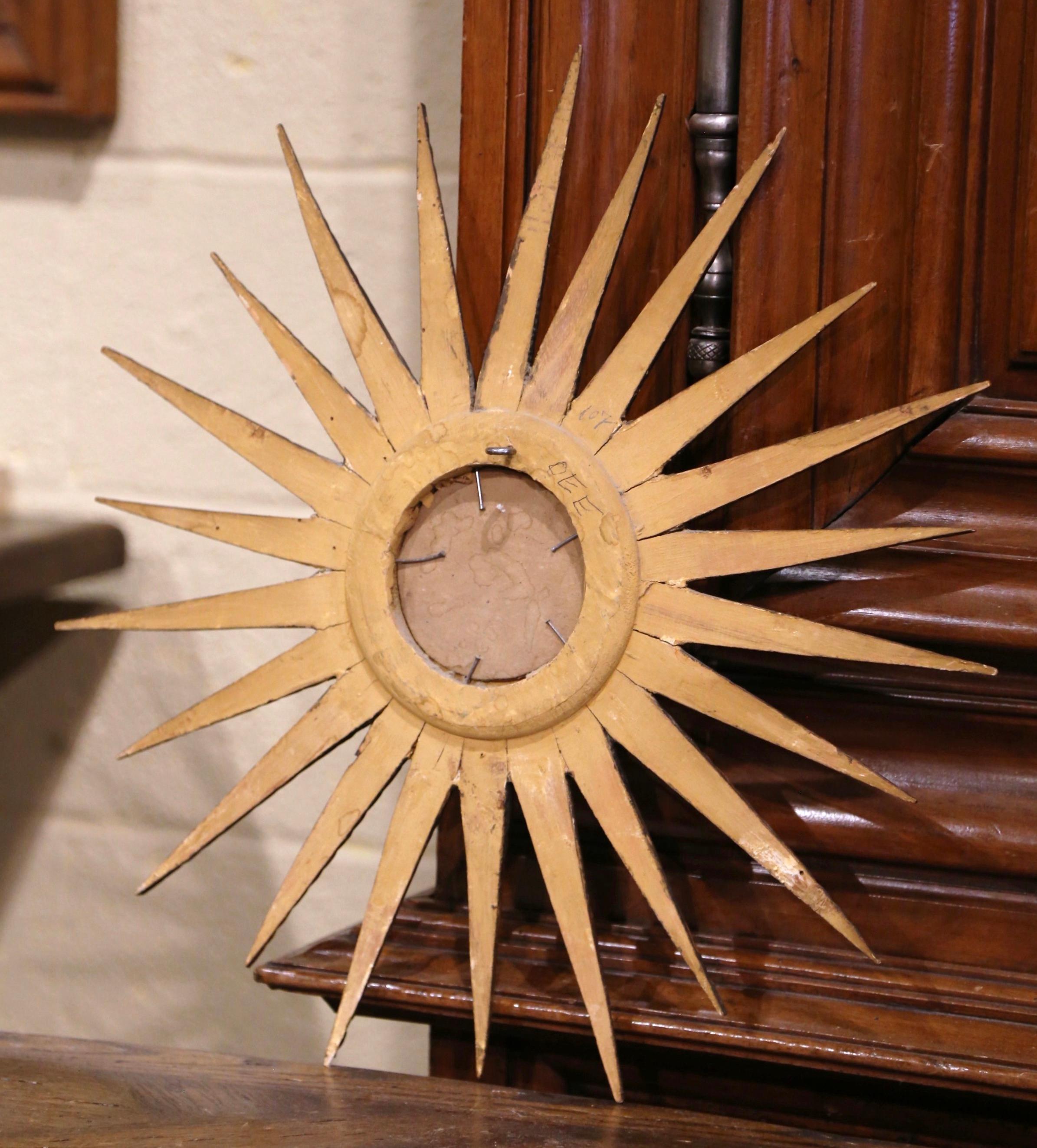 Mid-Century French Carved Giltwood Sunburst Wall Mirror from Versailles 3