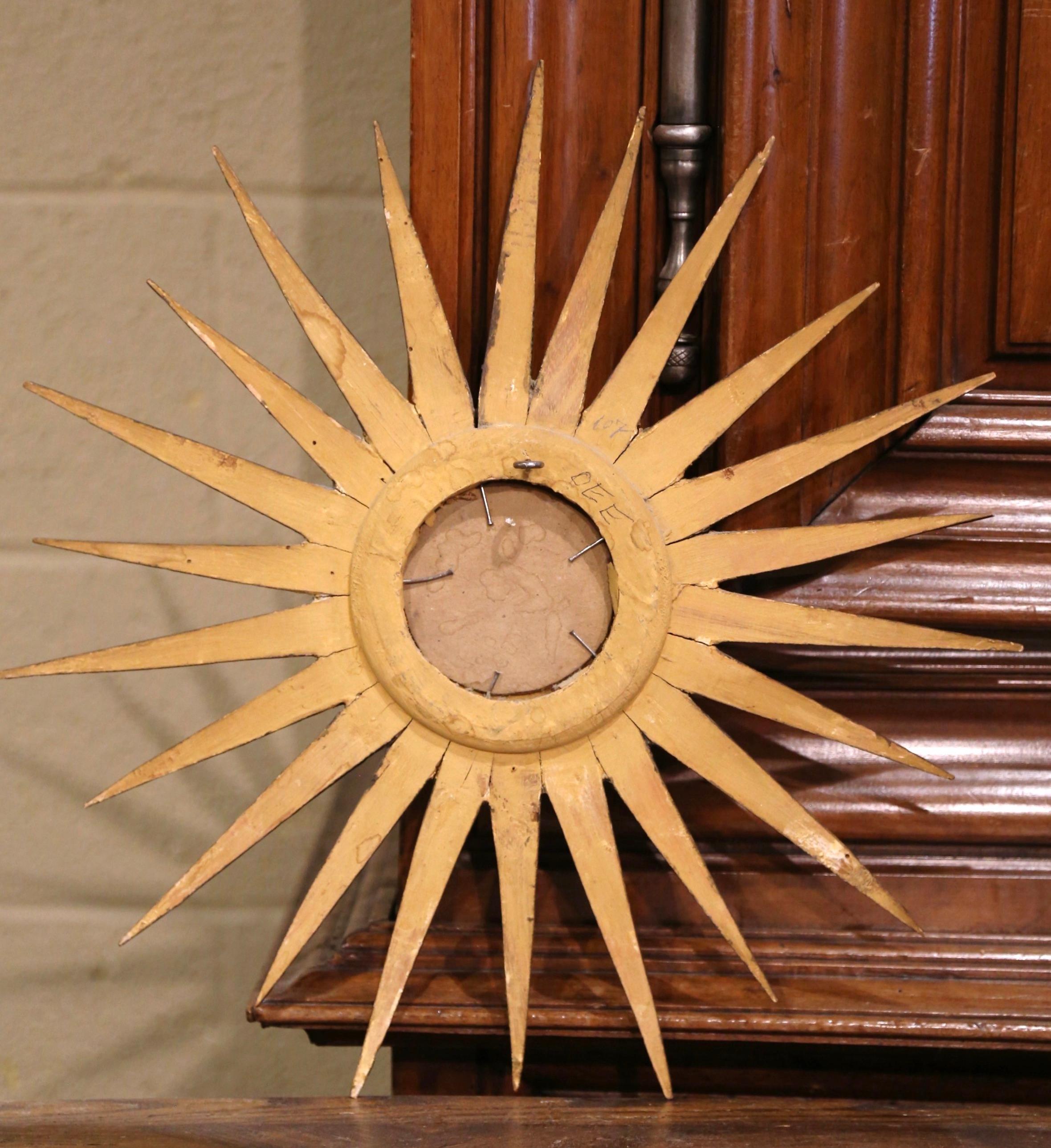 Mid-Century French Carved Giltwood Sunburst Wall Mirror from Versailles 4